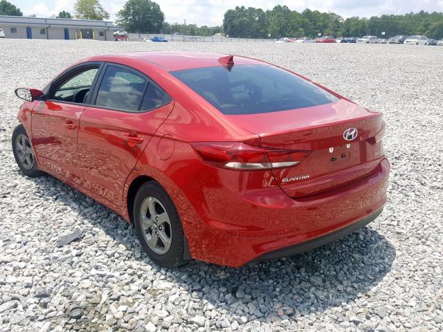 5NPD94LA4JH308988 - 2018 HYUNDAI ELANTRA EC RED photo 3