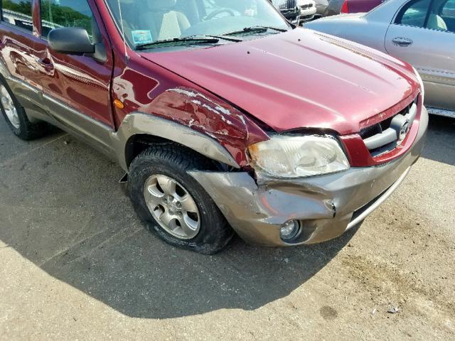 4F2CZ94113KM14133 - 2003 MAZDA TRIBUTE LX MAROON photo 9