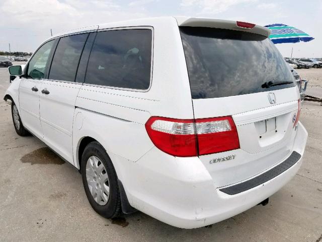 5FNRL38206B126665 - 2006 HONDA ODYSSEY LX WHITE photo 3