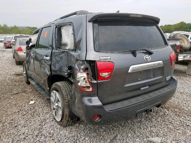 5TDKY5G19GS065384 - 2016 TOYOTA SEQUOIA LI GRAY photo 3