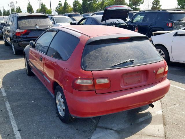 2HGEH2459NH525465 - 1992 HONDA CIVIC DX RED photo 3