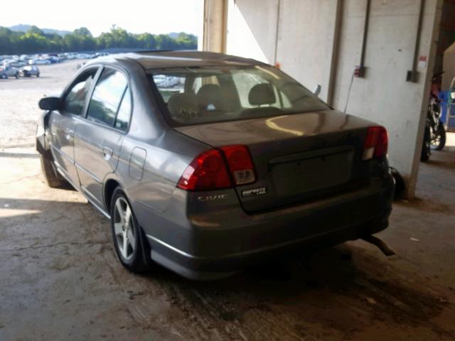 2HGES26855H529134 - 2005 HONDA CIVIC EX GRAY photo 3