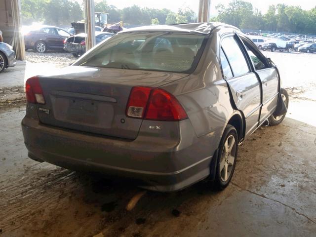 2HGES26855H529134 - 2005 HONDA CIVIC EX GRAY photo 4