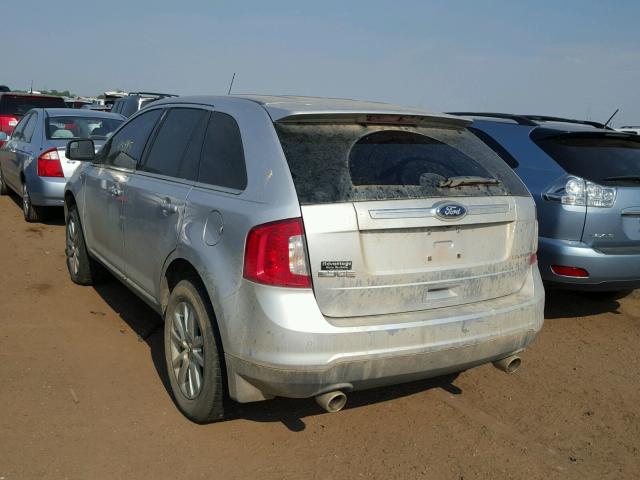 2FMDK3KC5BBA16695 - 2011 FORD EDGE LIMIT SILVER photo 3