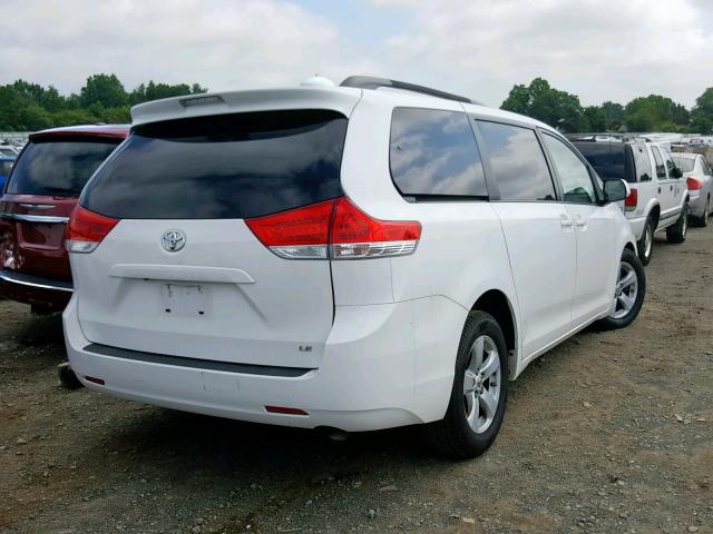 5TDKK3DC8BS154268 - 2011 TOYOTA SIENNA LE WHITE photo 4