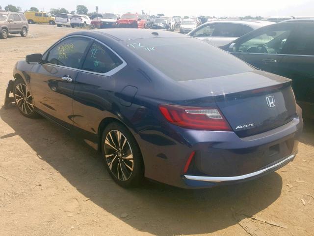 1HGCT1B60GA004275 - 2016 HONDA ACCORD EXL BLUE photo 3