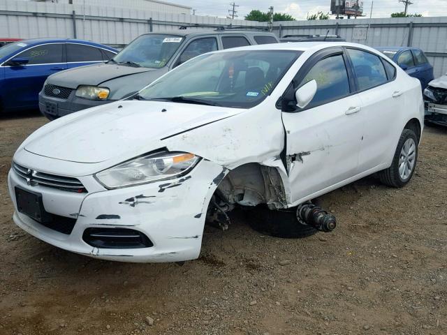 1C3CDFDH3ED723592 - 2014 DODGE DART SE AE WHITE photo 2