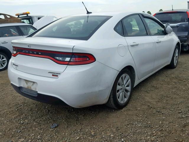 1C3CDFDH3ED723592 - 2014 DODGE DART SE AE WHITE photo 4