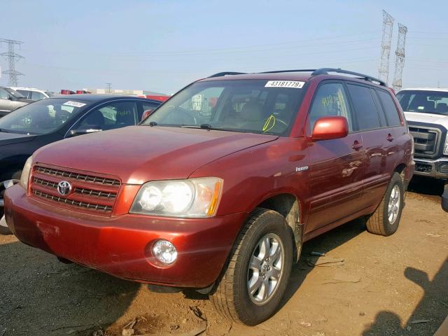 JTEHF21AX30147933 - 2003 TOYOTA HIGHLANDER RED photo 2