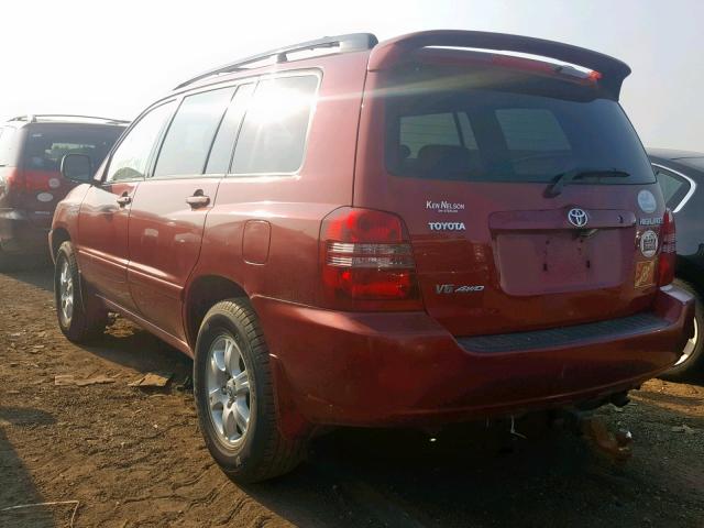 JTEHF21AX30147933 - 2003 TOYOTA HIGHLANDER RED photo 3