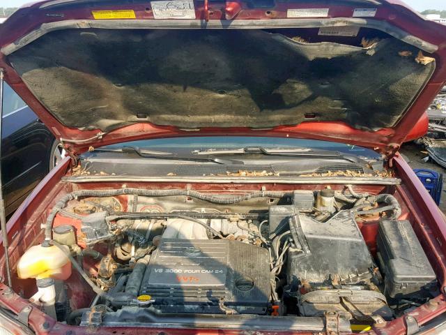 JTEHF21AX30147933 - 2003 TOYOTA HIGHLANDER RED photo 7