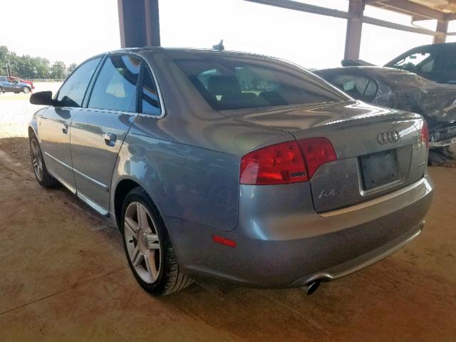 WAUAF78E18A078026 - 2008 AUDI A4 2.0T GRAY photo 3