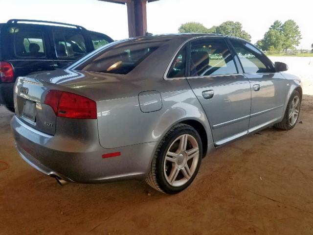 WAUAF78E18A078026 - 2008 AUDI A4 2.0T GRAY photo 4