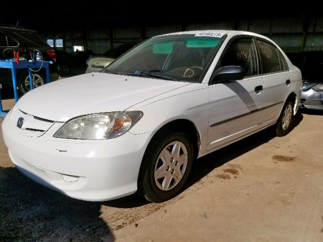 1HGES16324L002457 - 2004 HONDA CIVIC DX V WHITE photo 2