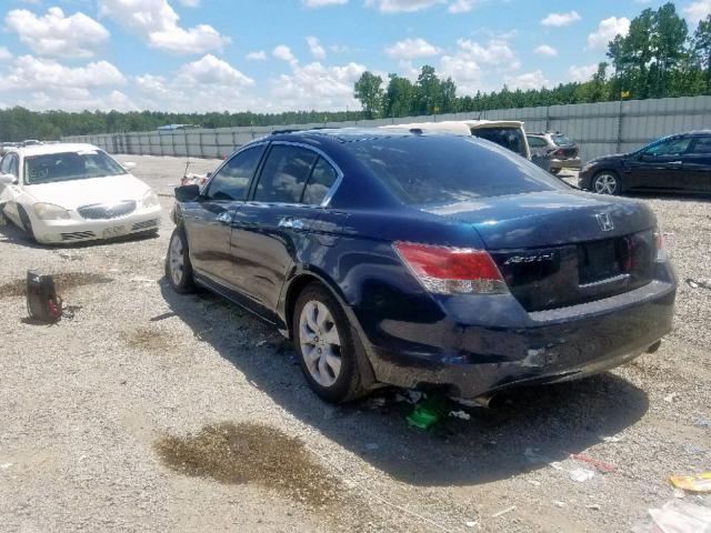 5KBCP3F82AB011495 - 2010 HONDA ACCORD EXL BLUE photo 3