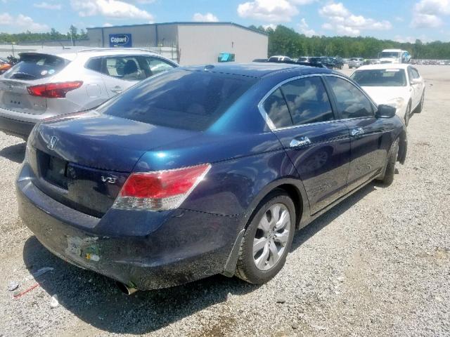 5KBCP3F82AB011495 - 2010 HONDA ACCORD EXL BLUE photo 4