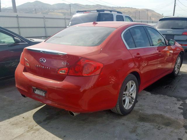 JN1CV6AR5AM453493 - 2010 INFINITI G37 RED photo 4