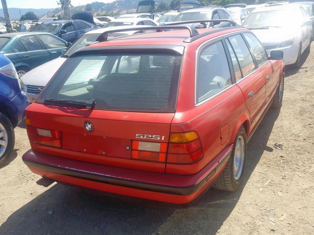 WBAHJ6317PGD22417 - 1993 BMW 525 IT AUT RED photo 4