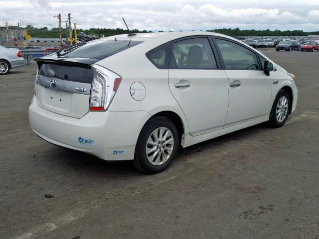 JTDKN3DP4D3031467 - 2013 TOYOTA PRIUS PLUG WHITE photo 4