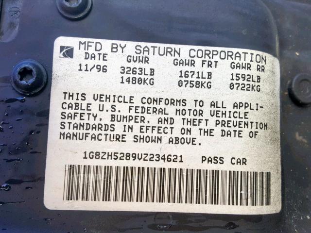 1G8ZH5289VZ234621 - 1997 SATURN SL1 SILVER photo 10