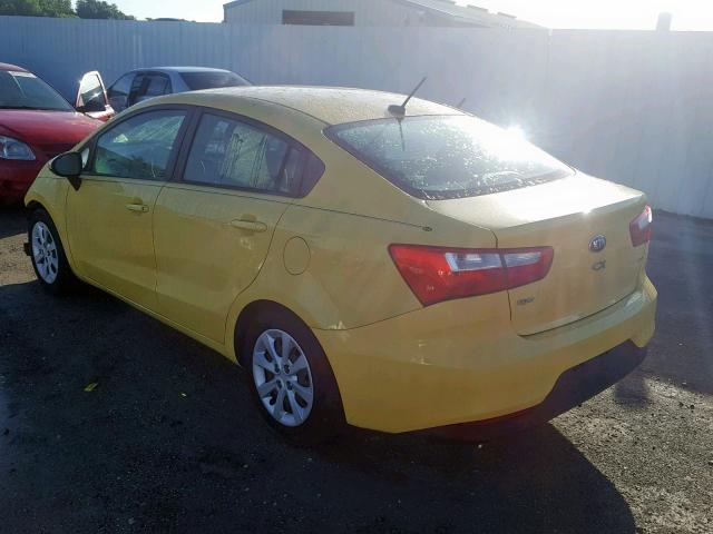 KNADM4A39G6572243 - 2016 KIA RIO LX YELLOW photo 3