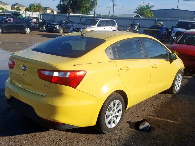 KNADM4A39G6572243 - 2016 KIA RIO LX YELLOW photo 4