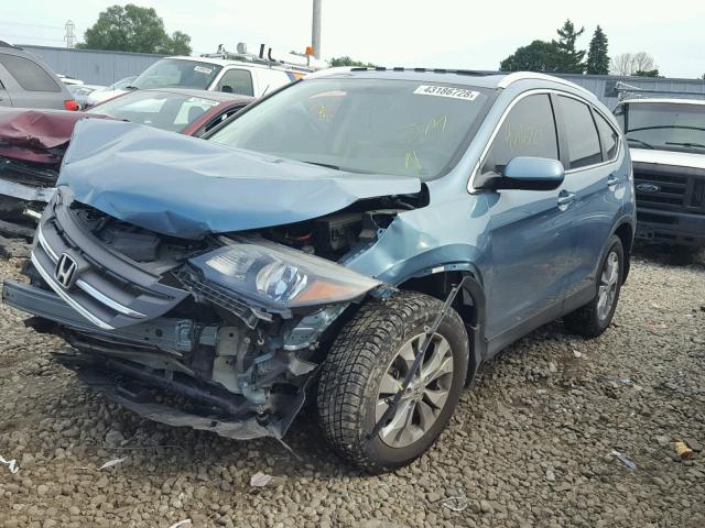 2HKRM4H70DH688062 - 2013 HONDA CR-V EXL GREEN photo 2