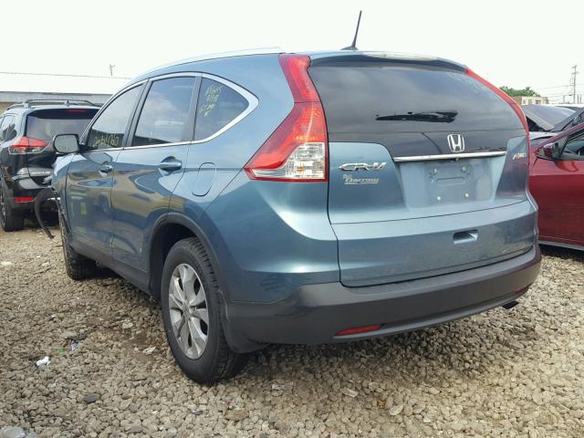 2HKRM4H70DH688062 - 2013 HONDA CR-V EXL GREEN photo 3