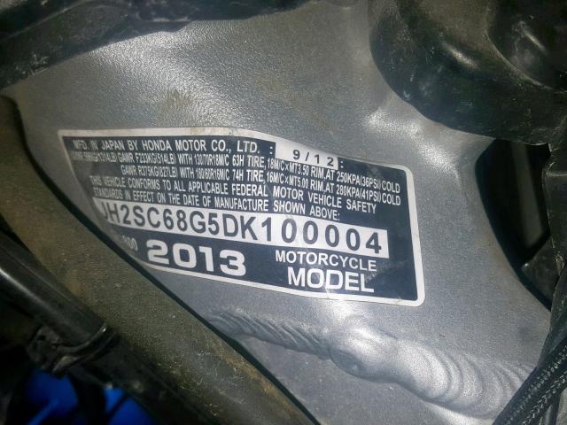 JH2SC68G5DK100004 - 2013 HONDA GL1800 G BLUE photo 10