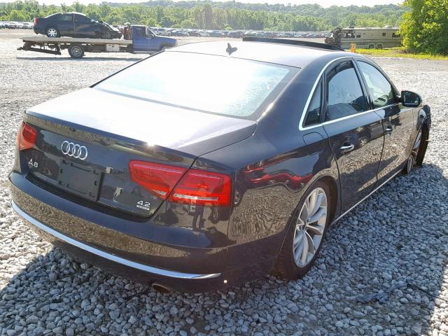 WAUAVAFD9BN001625 - 2011 AUDI A8 QUATTRO GRAY photo 4