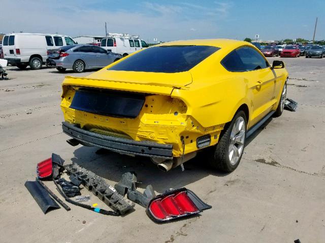 1FA6P8CFXF5305883 - 2015 FORD MUSTANG GT YELLOW photo 4