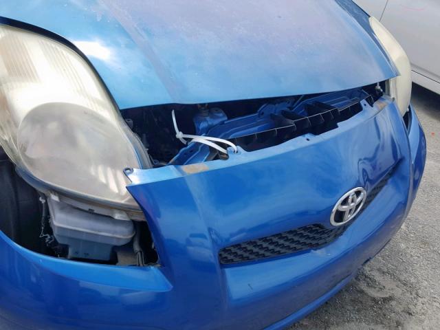 JTDJT4K39A5325289 - 2010 TOYOTA YARIS BLUE photo 9