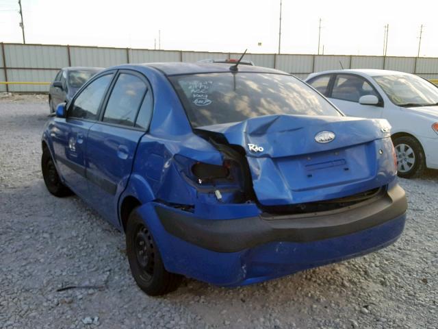 KNADE123966133472 - 2006 KIA RIO BLUE photo 3