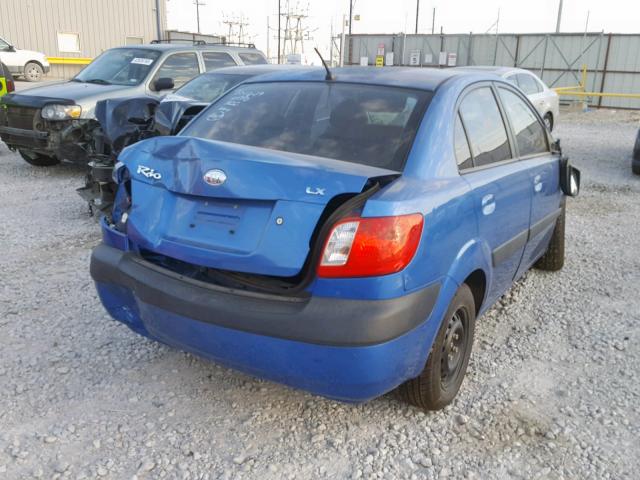 KNADE123966133472 - 2006 KIA RIO BLUE photo 4