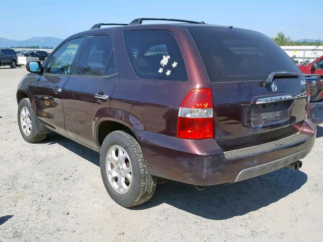 2HNYD18851H533704 - 2001 ACURA MDX TOURIN BURGUNDY photo 3