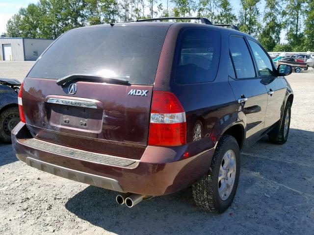 2HNYD18851H533704 - 2001 ACURA MDX TOURIN BURGUNDY photo 4