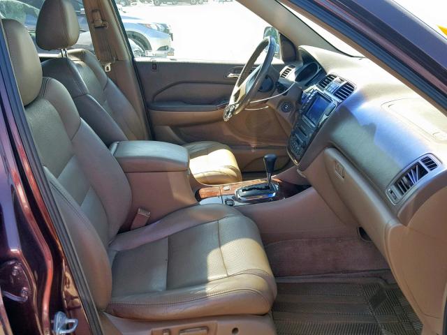 2HNYD18851H533704 - 2001 ACURA MDX TOURIN BURGUNDY photo 5