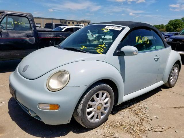 3VWCM31Y84M310663 - 2004 VOLKSWAGEN NEW BEETLE TEAL photo 2