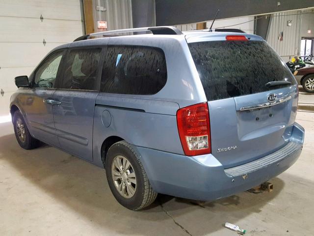 KNDMG4C71B6393472 - 2011 KIA SEDONA LX BLUE photo 3