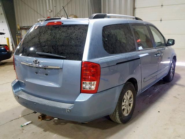 KNDMG4C71B6393472 - 2011 KIA SEDONA LX BLUE photo 4