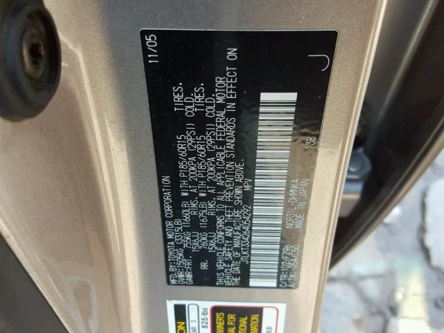 JTLKT334264054292 - 2006 TOYOTA SCION XB Күміс фото 10