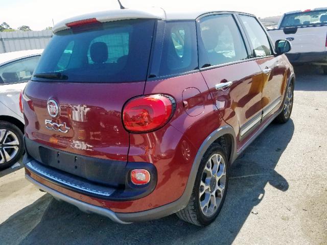 ZFBCFADH0FZ032648 - 2015 FIAT 500L TREKK RED photo 4