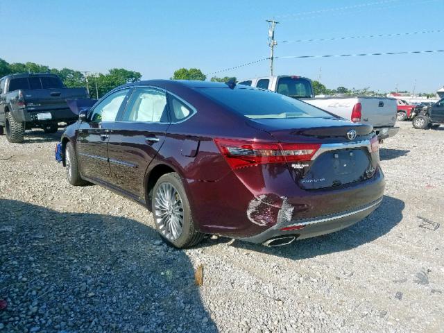 4T1BK1EB1JU267298 - 2018 TOYOTA AVALON XLE BURGUNDY photo 3