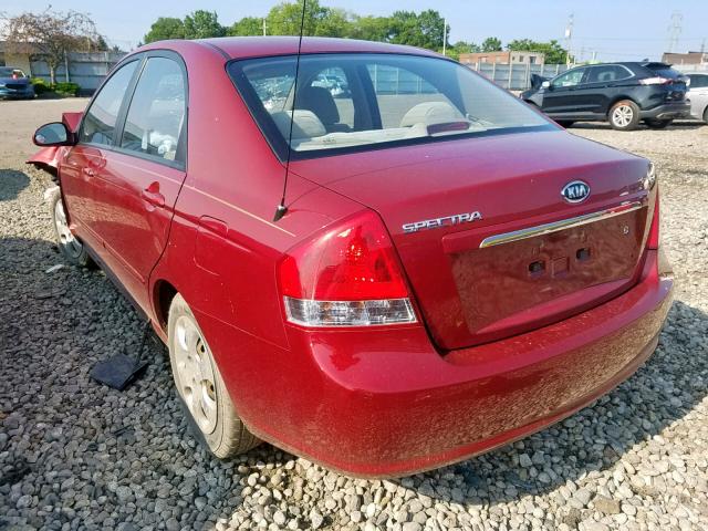 KNAFE121X85510648 - 2008 KIA SPECTRA EX RED photo 3