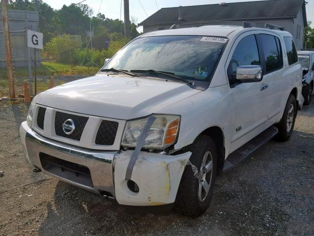 5N1AA08B75N735510 - 2005 NISSAN ARMADA SE WHITE photo 2