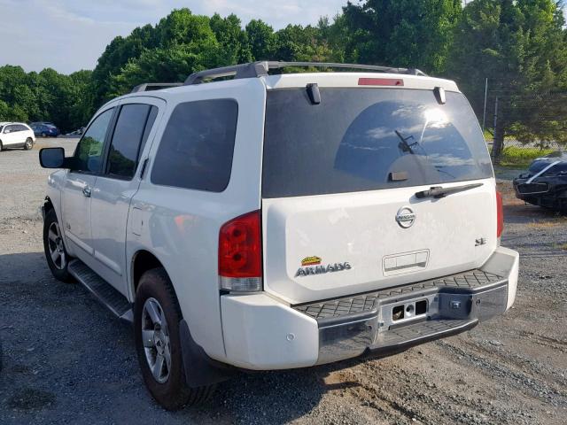 5N1AA08B75N735510 - 2005 NISSAN ARMADA SE WHITE photo 3