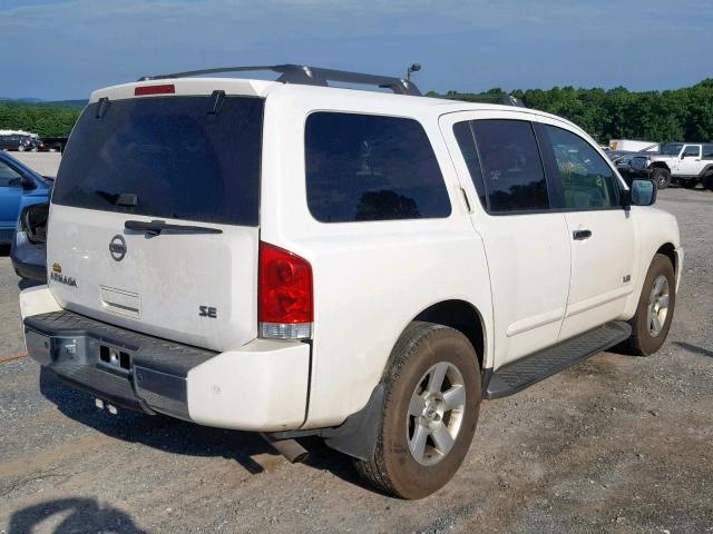 5N1AA08B75N735510 - 2005 NISSAN ARMADA SE WHITE photo 4