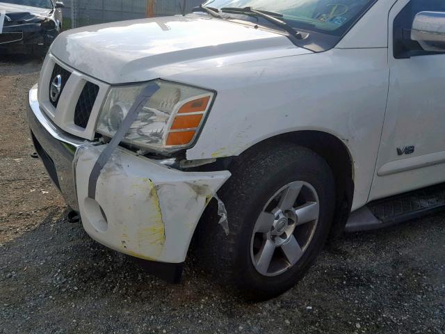 5N1AA08B75N735510 - 2005 NISSAN ARMADA SE WHITE photo 9