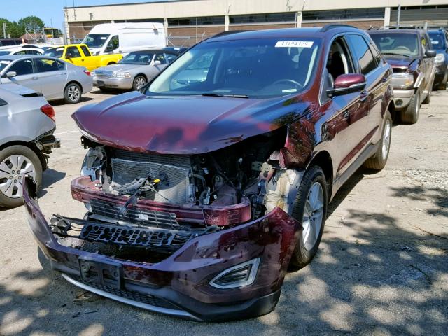 2FMPK4J89HBC22532 - 2017 FORD EDGE SEL BURGUNDY photo 2