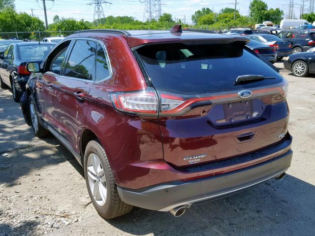 2FMPK4J89HBC22532 - 2017 FORD EDGE SEL BURGUNDY photo 3